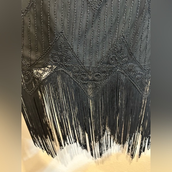 Black Embellished Tiered Midi Dress - Picture 12 of 15